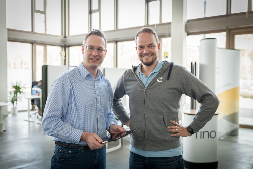 Florian Christ, CEO und Gründer der fino digital GmbH, und Björn Sänger, Geschäftsführer der fino run GmbH.