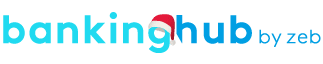 Logo "BankingHub by zeb" mit Weihnachtsmannmütze
