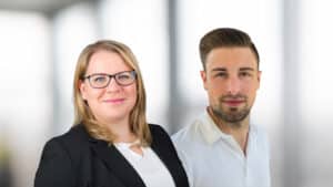 Marina Fleischhauer und Daniel Werther von der Volksbank Mittelhessen