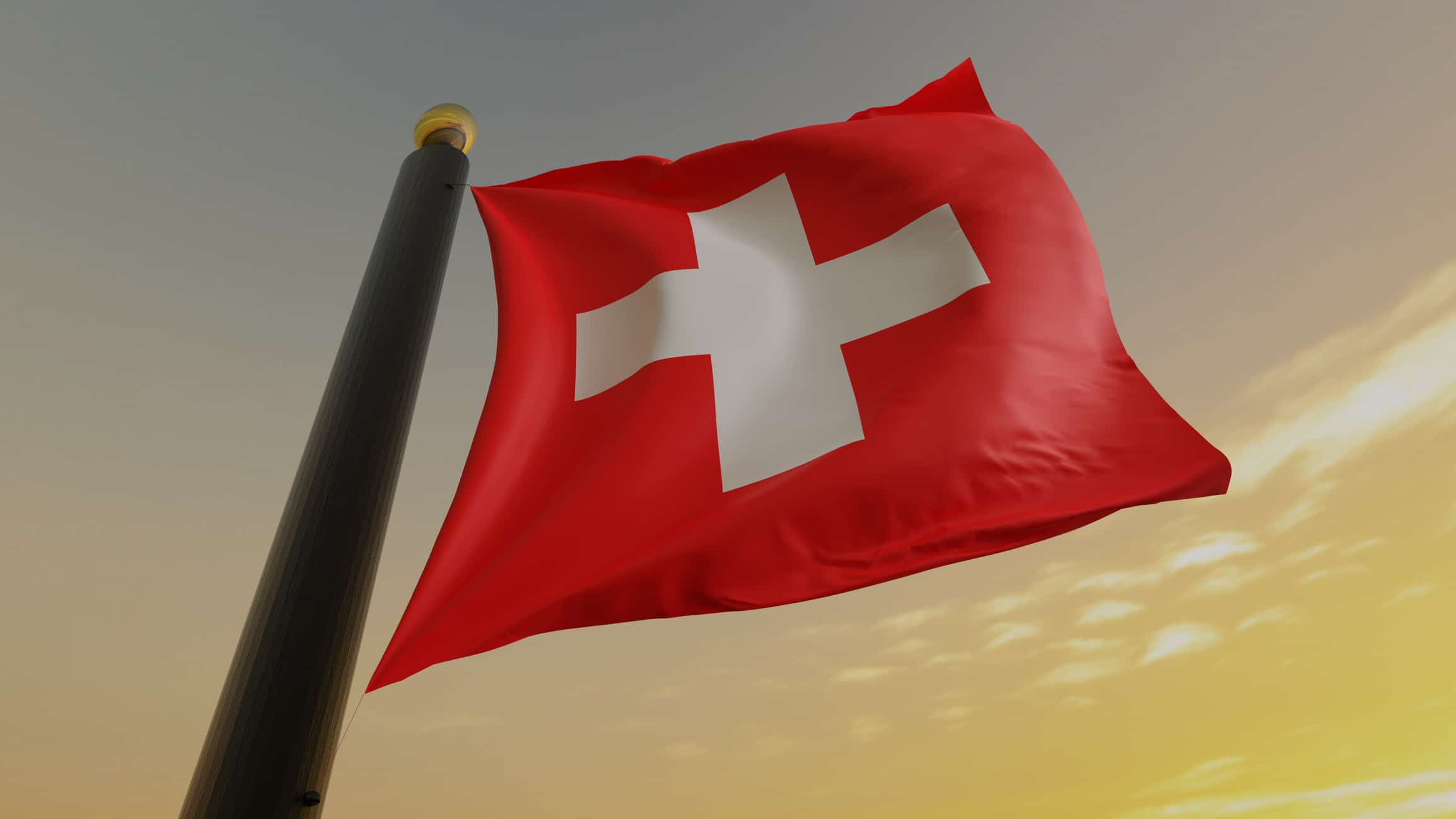 Schweizer Flagge als Metapher für das Cross-Border-Geschäft der Schweizer Vermögensverwalter