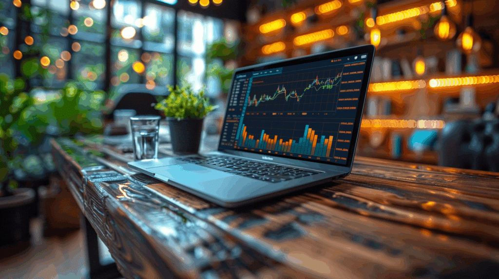 Notebook mit Kennzahlen als Sinnbild für die Tokenisierung von Vermögenswerten
