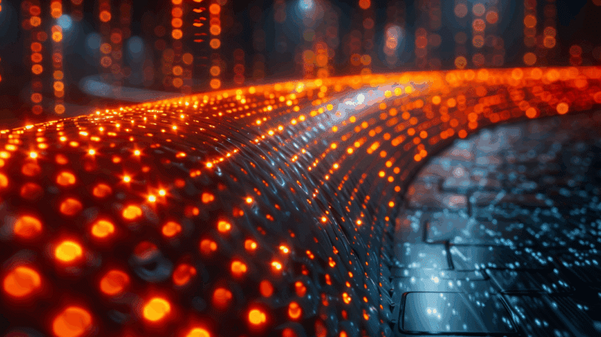Abstrakte Datenpipeline als Sinnbild für Automated Market Maker und ihre Rolle im dezentralen Handel