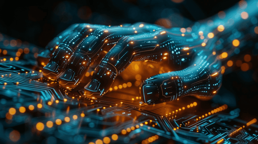 Datenhand als Sinnbild für Liquidity Pools und ihre Rolle im dezentralen Handel