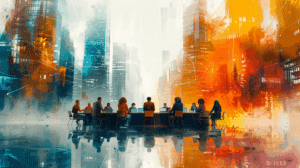 Meeting-Tisch als Sinnbild für moderne Führung 4.0