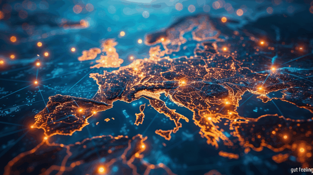 Europakarte als Sinnbild für die Bestimmung von Peergroups im europäischen Finanzsektor