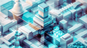 Abstraktes Bild einer Datenbank als Sinnbild für EU-AML-Paket: Mit modernen Datenhaushalten und KI zur neuen Ära der Risikoanalyse