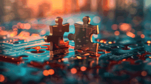 Puzzlestücke als Sinnbild für Wie werden kleinere Genossenschaftsbanken durch Fusionen gemeinsam stärker?