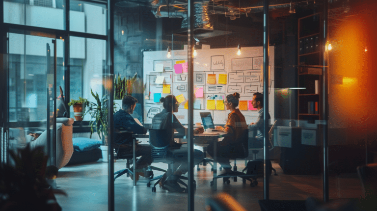 Workshopraum in eine Organisation als Sinnbild für Agile Coaches in Banken